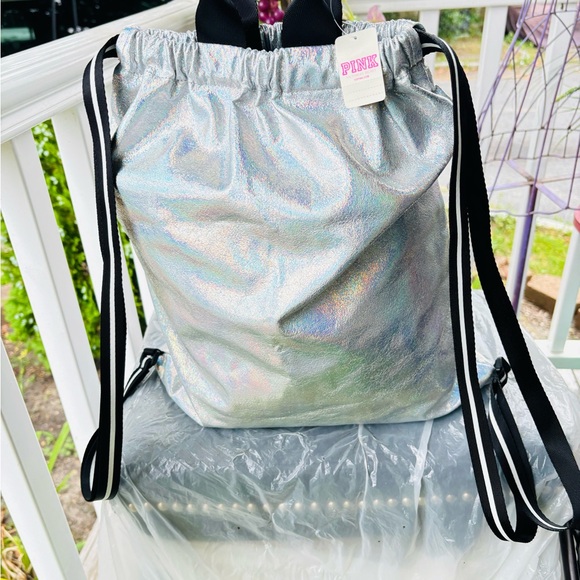 Pink victoria secret drawstring backpack tote bag - Picture 2 of 7